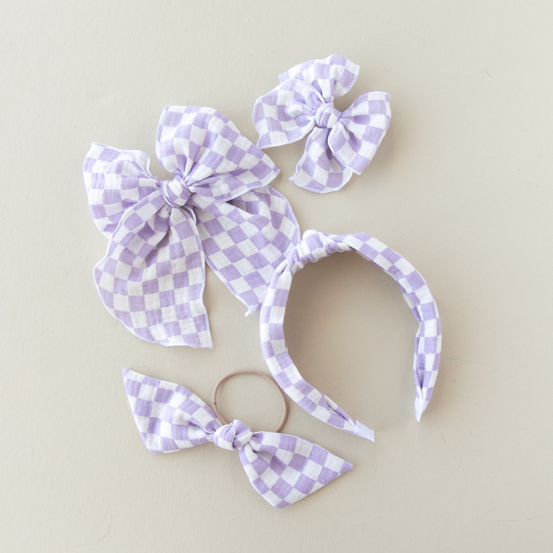 Checkerboard - Purple | Party Bow