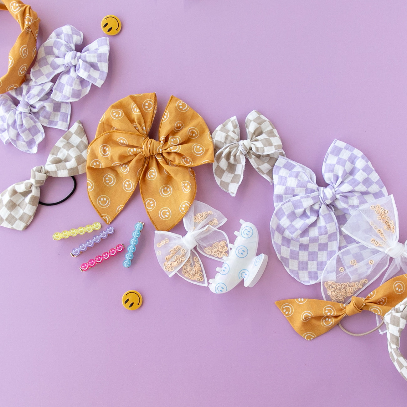 Checkerboard - Purple | Party Bow