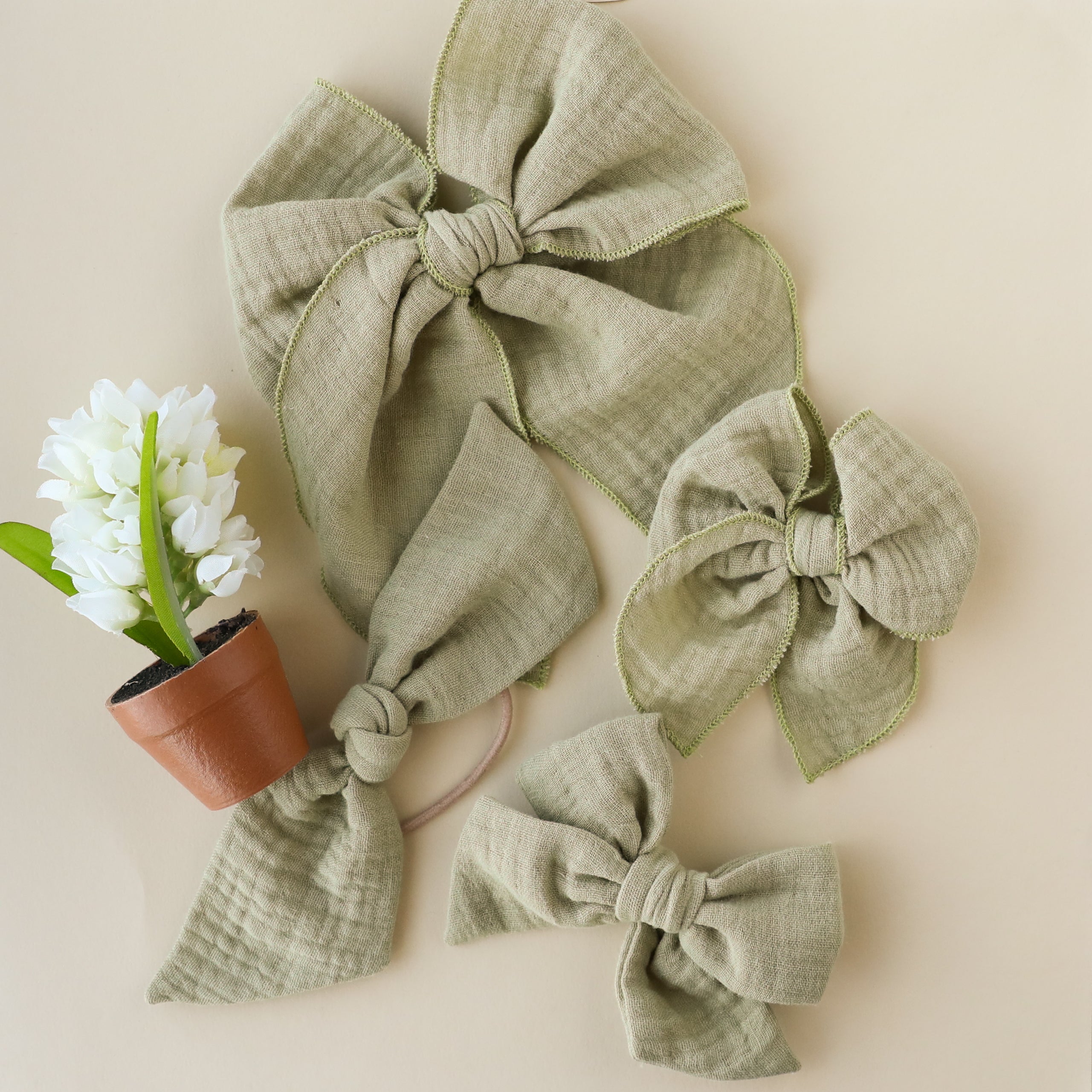 Herb | Gauze Party Bow