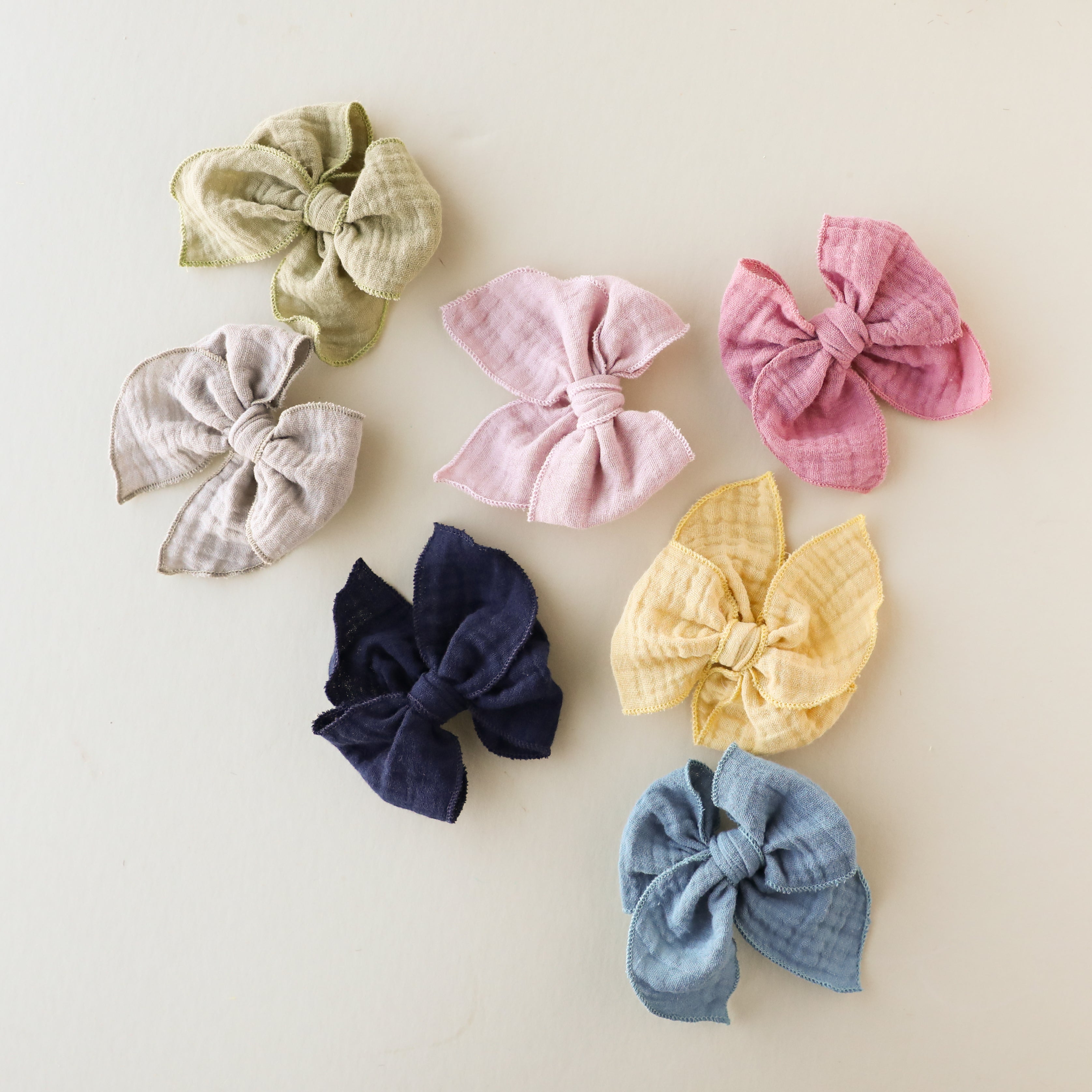 Steel Blue | Pigtail Set - Gauze Petite Party Bow