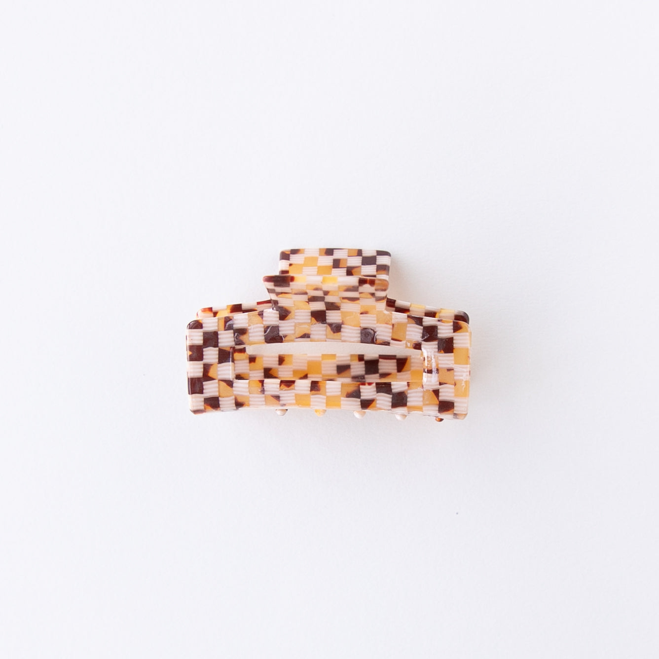 Tortoise | Checkered Claw Clip