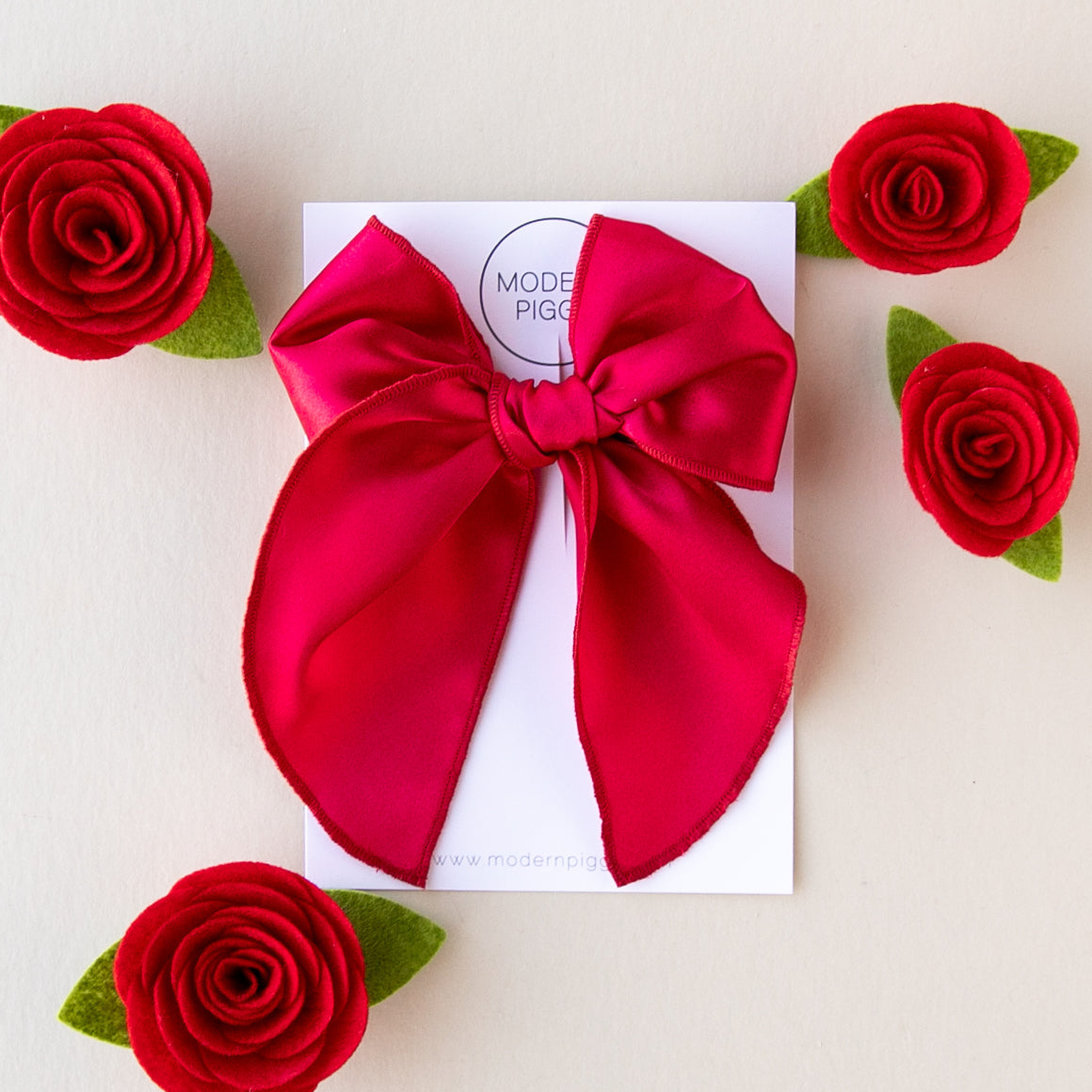 Red Rose Satin | Party Bow