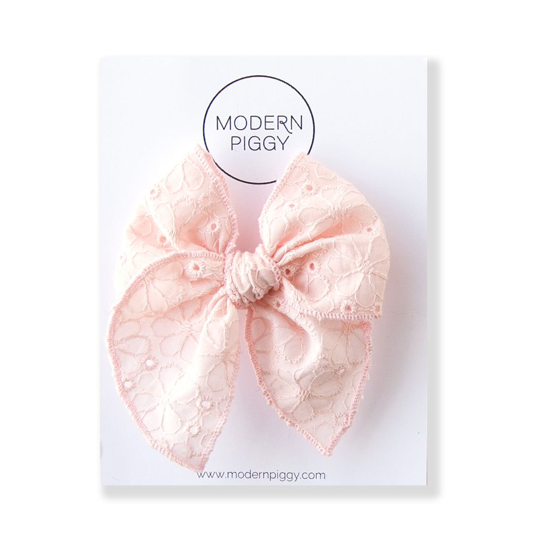 Petal Pink Eyelet | Petite Party Bow