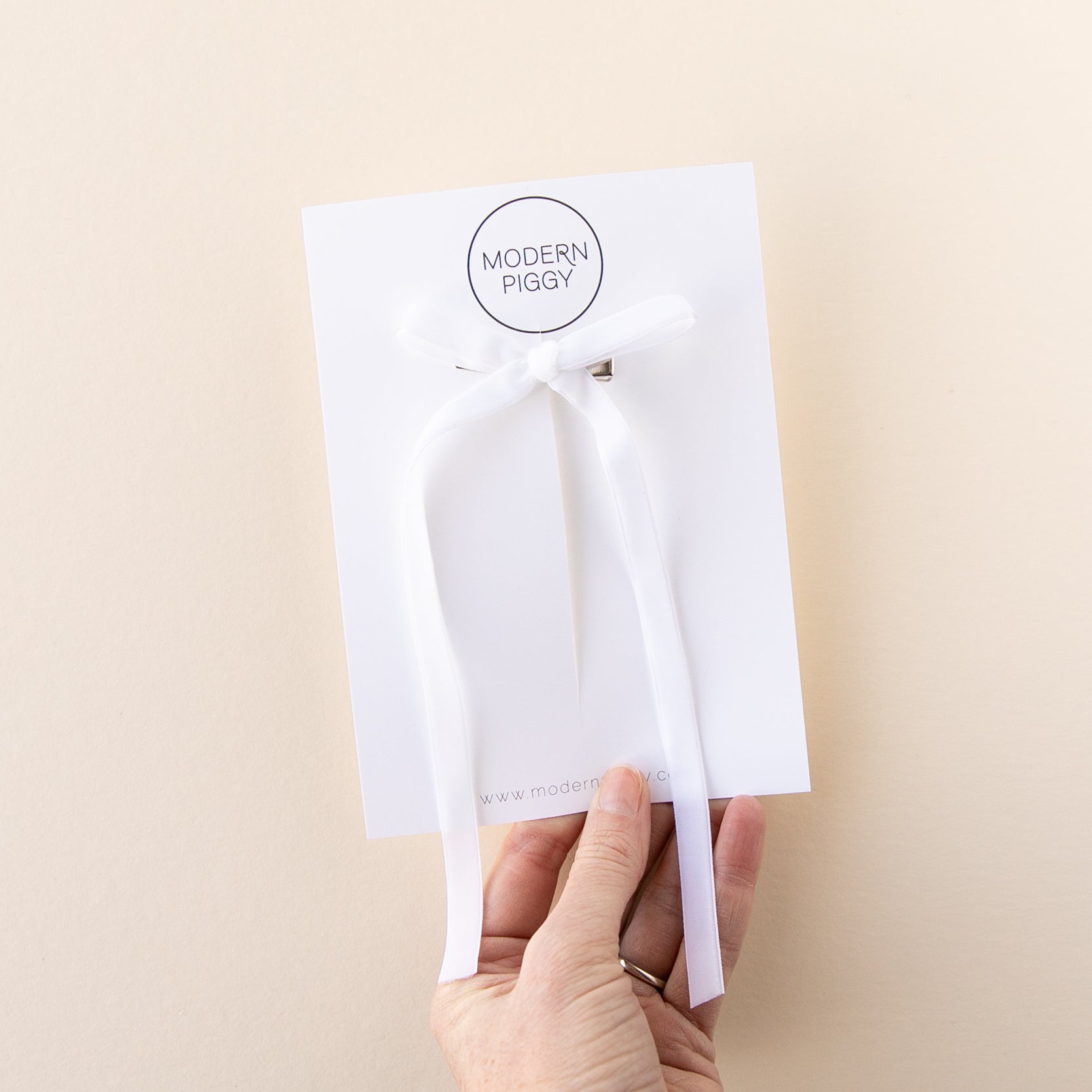 White | Statement Ribbon Bow