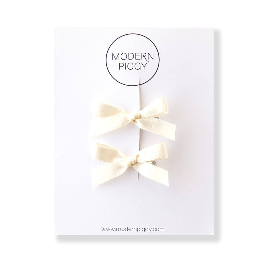 Ivory | Mini Ribbon Bow Set