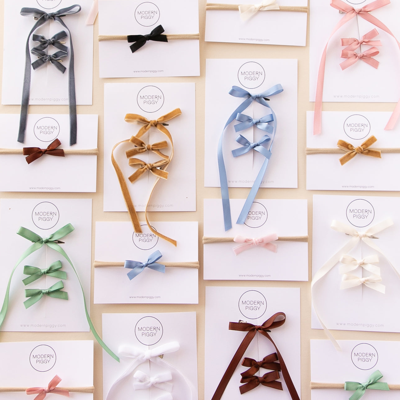 White | Mini Ribbon Bow - Nylon Headband