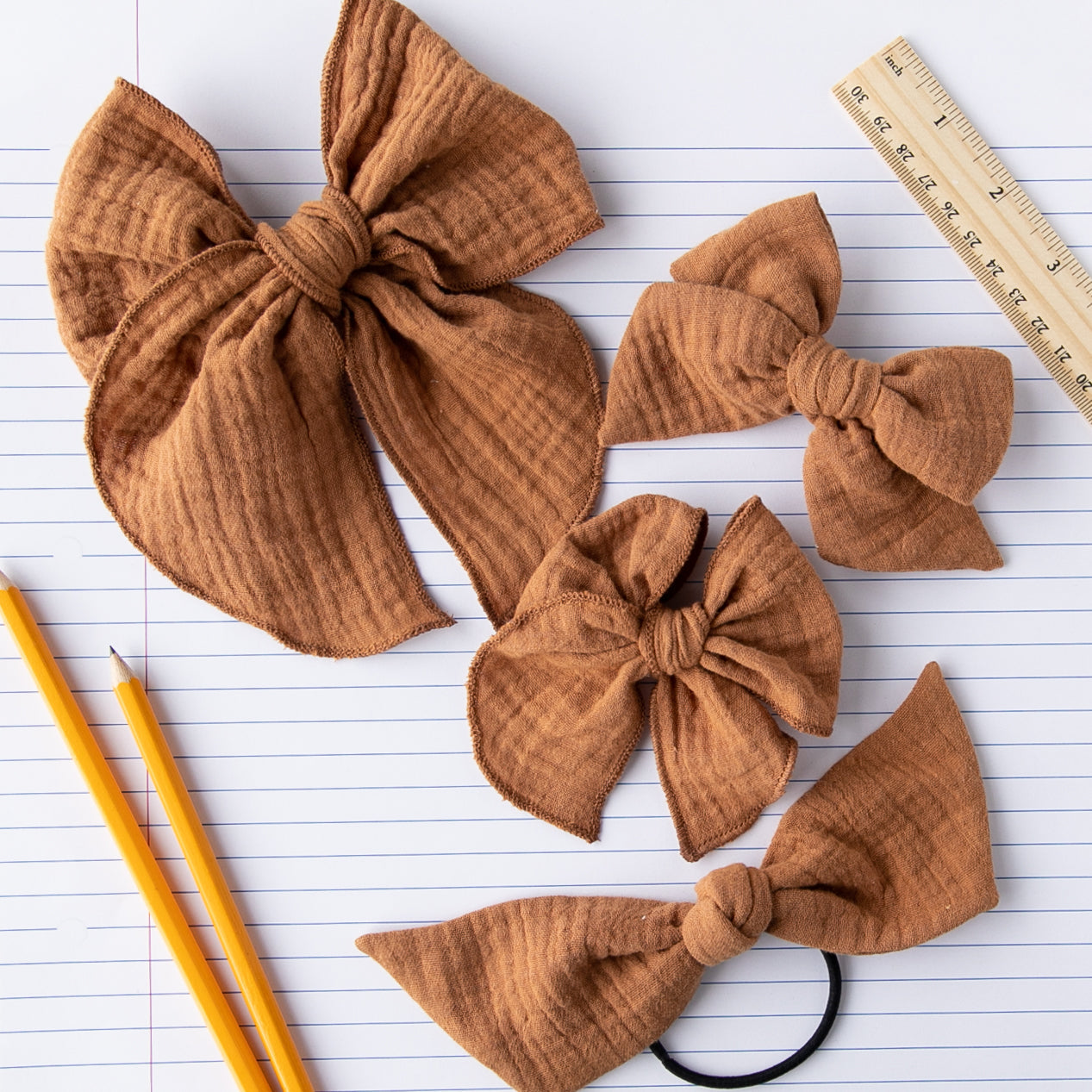 Copper | Gauze Oversized Hand-tied Bow