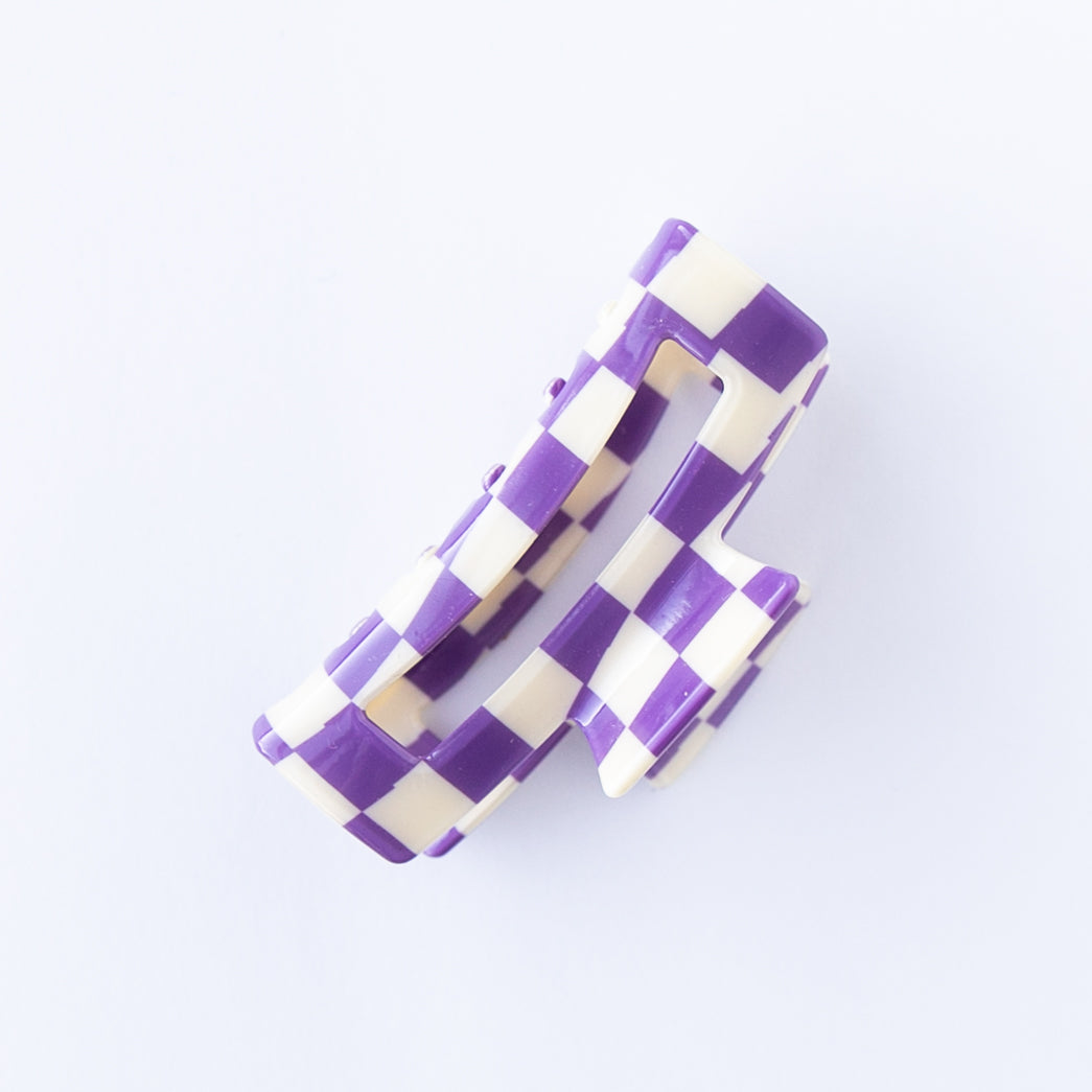 Purple | Checkered Claw Clip