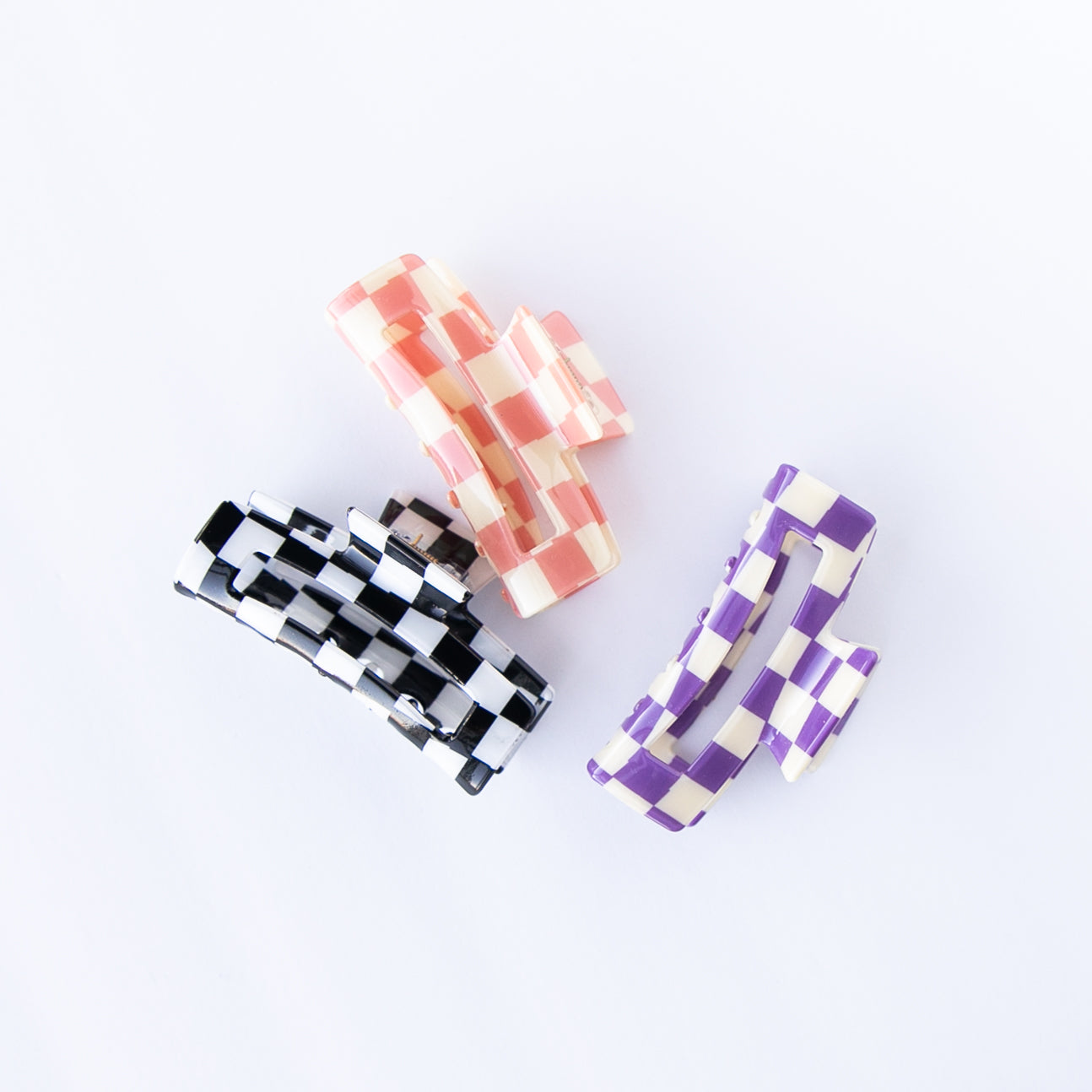 Purple | Checkered Claw Clip