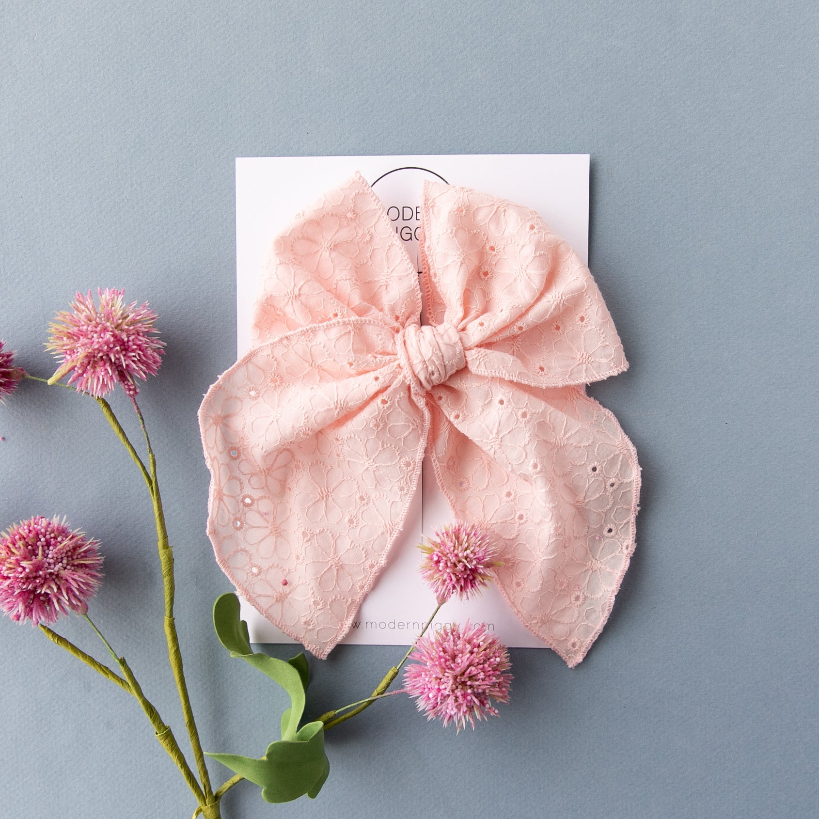 Petal Pink Eyelet | Party Bow