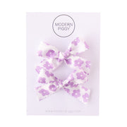 Mod Daisy - Purple | Pigtail Set - Ribbon Bow