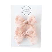 Bloom - Pink | Tulle Bow - Pigtail Set