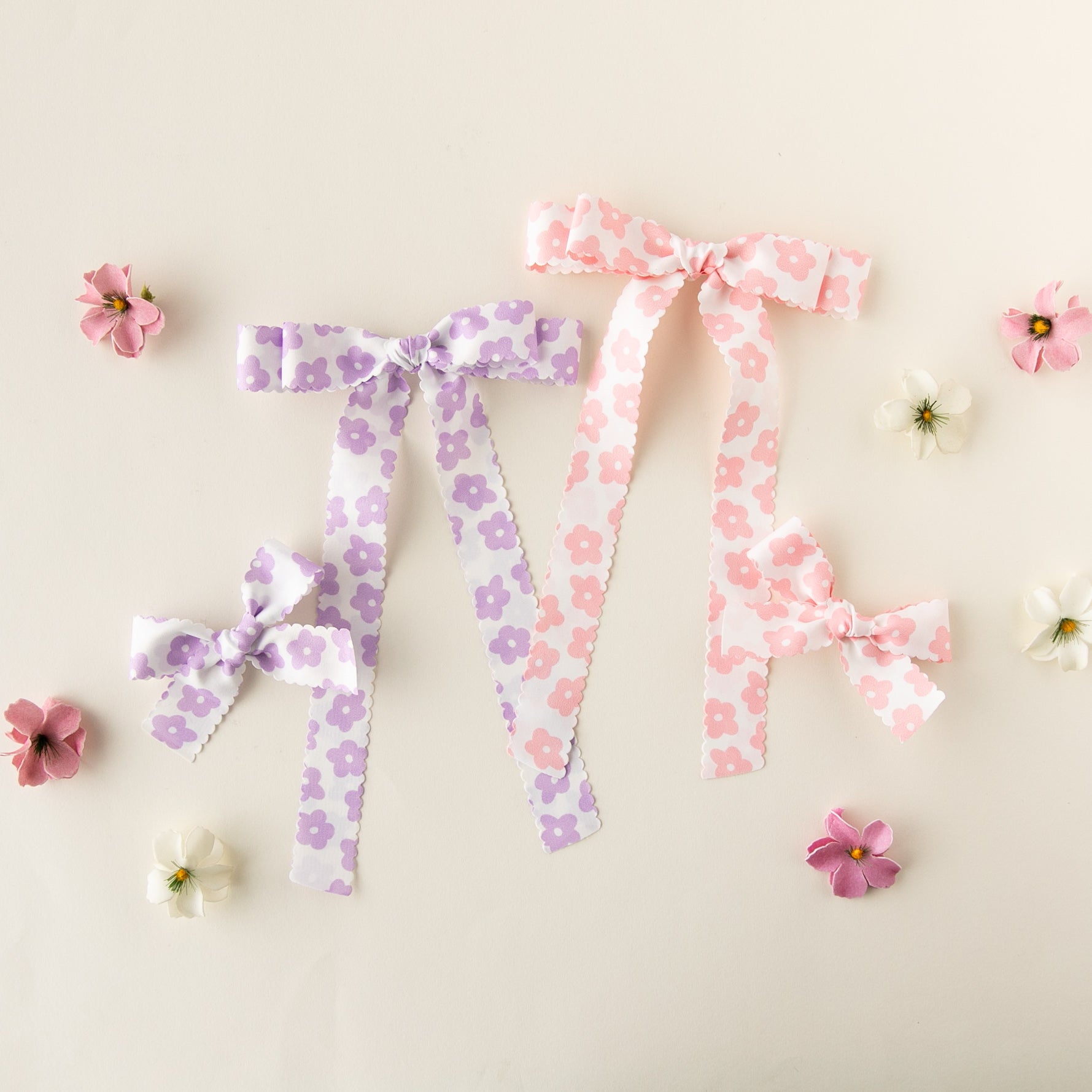 Mod Daisy - Pink | Pigtail Set - Ribbon Bow