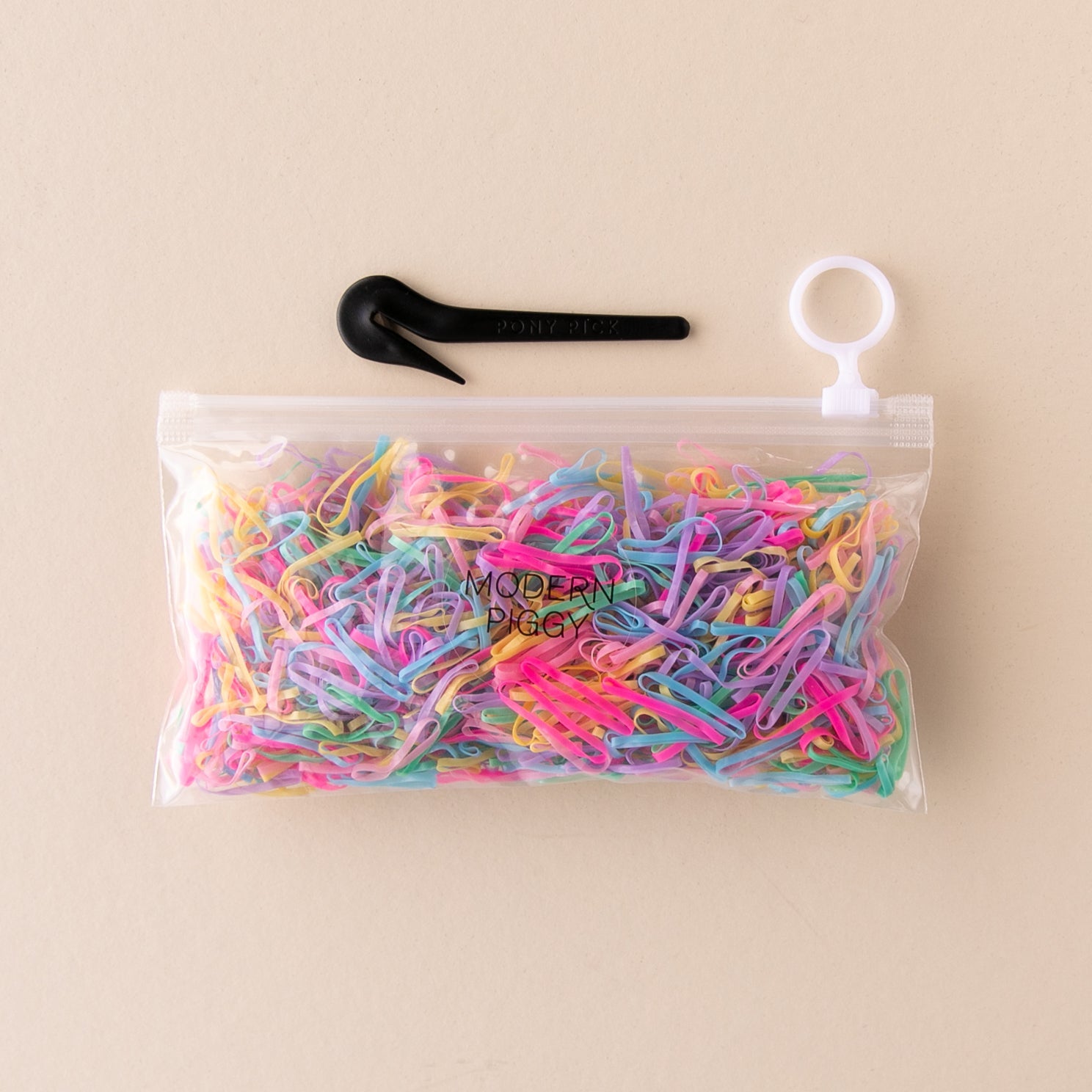 Hair Elastics (pack Of 1000) W/ Pony Pick