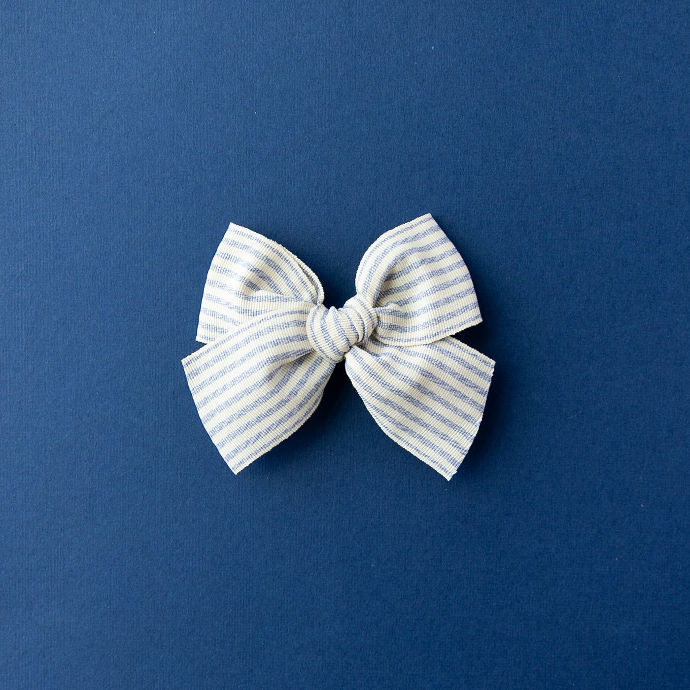 July - Blue Striped | Ribbon Bow