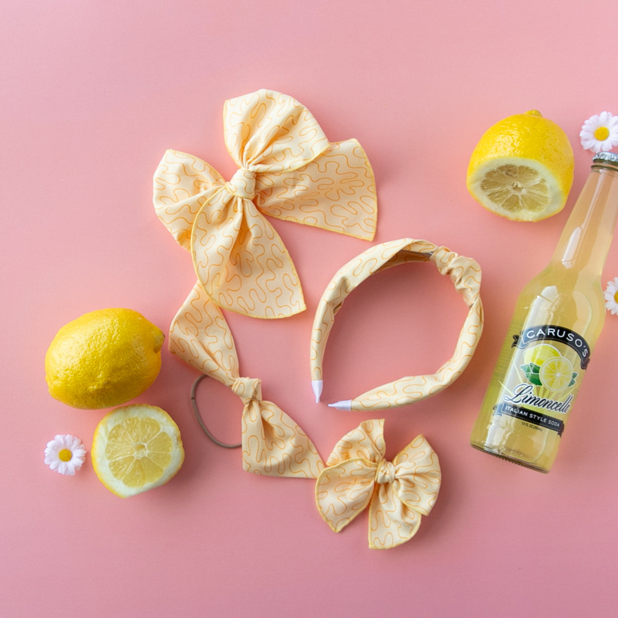 Lemonade | Pigtail Set - Petite Party Bow