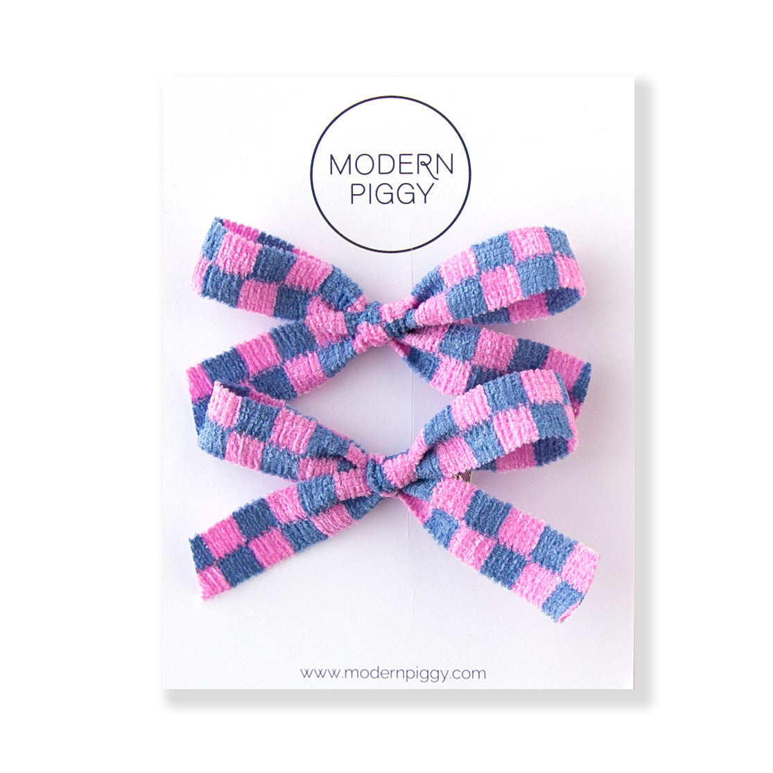 Hopscotch - Pink | Pigtail Set - Ribbon Bow