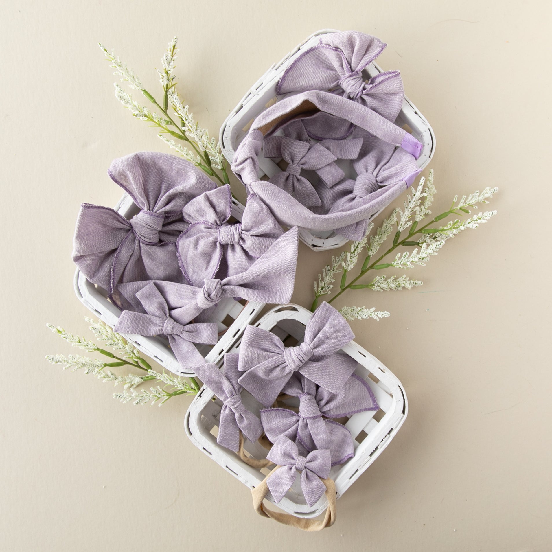 Verbena | Pigtail Set - Hand-tied Bow