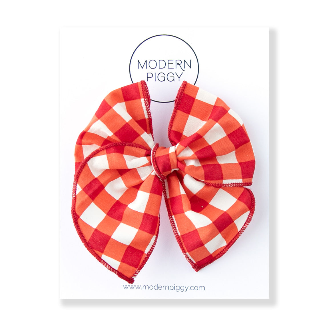 Red Gingham | Petite Party Bow