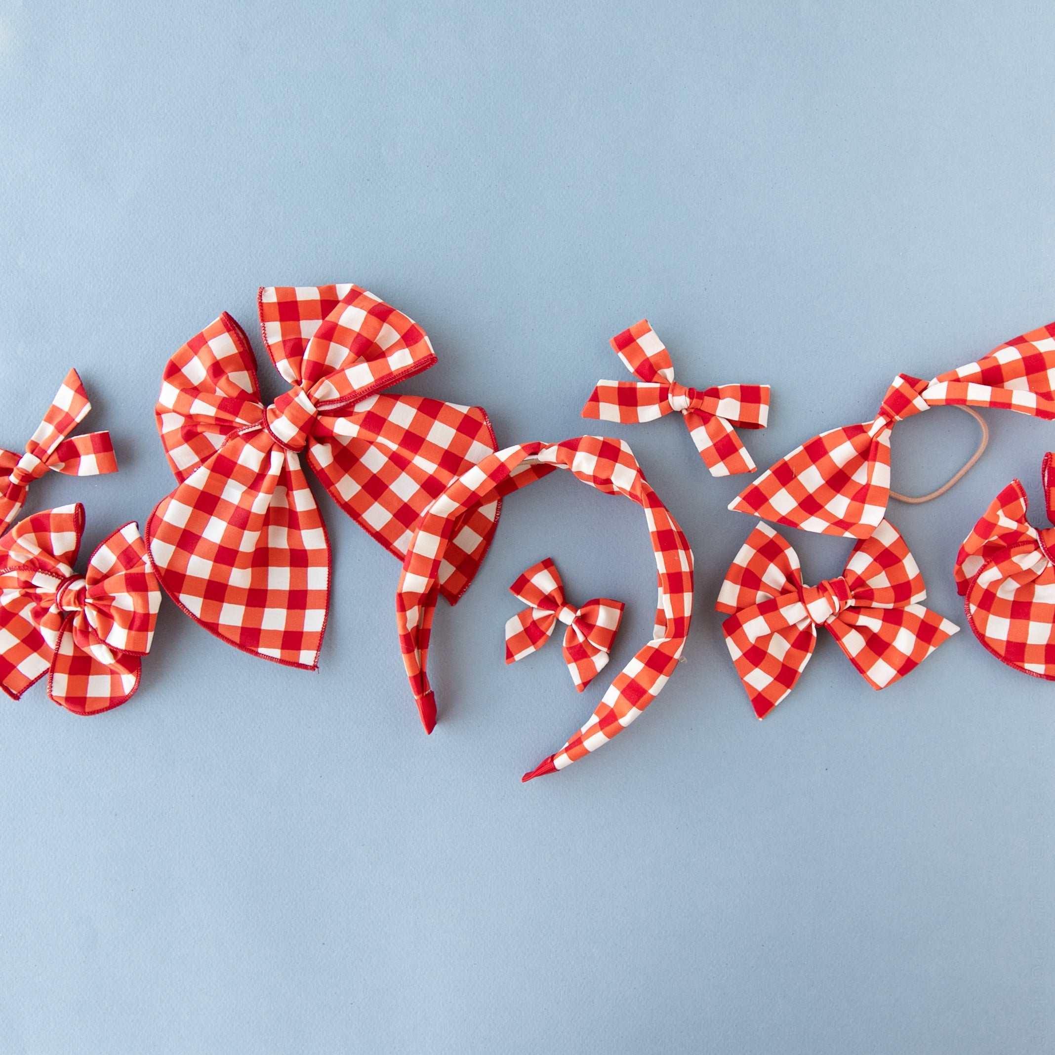 Red Gingham | Mini Piggy Bow