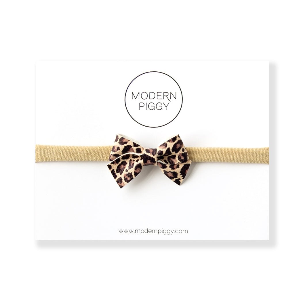 Leopard | Leather Baby Bow