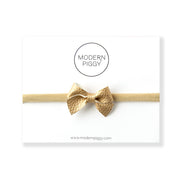 Gold | Leather Baby Bow