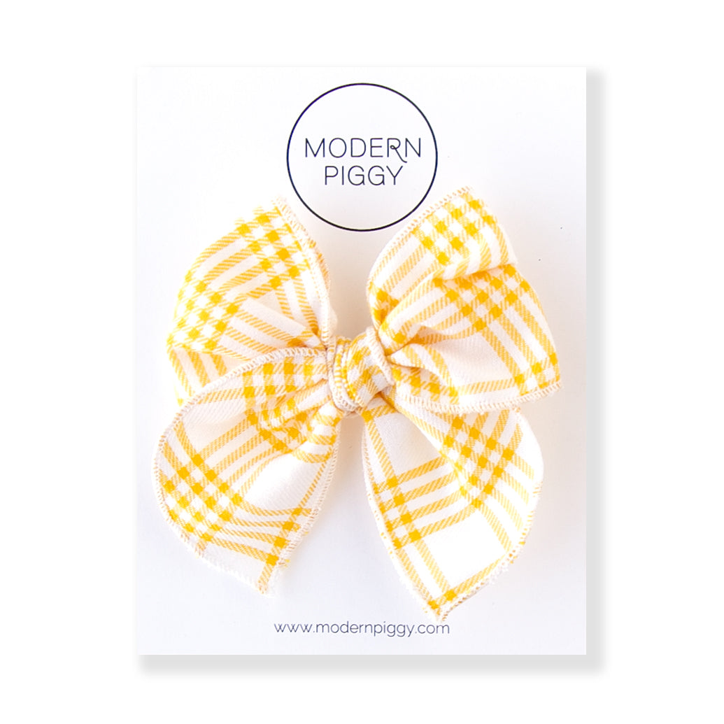 Sunflower Plaid | Petite Party Bow