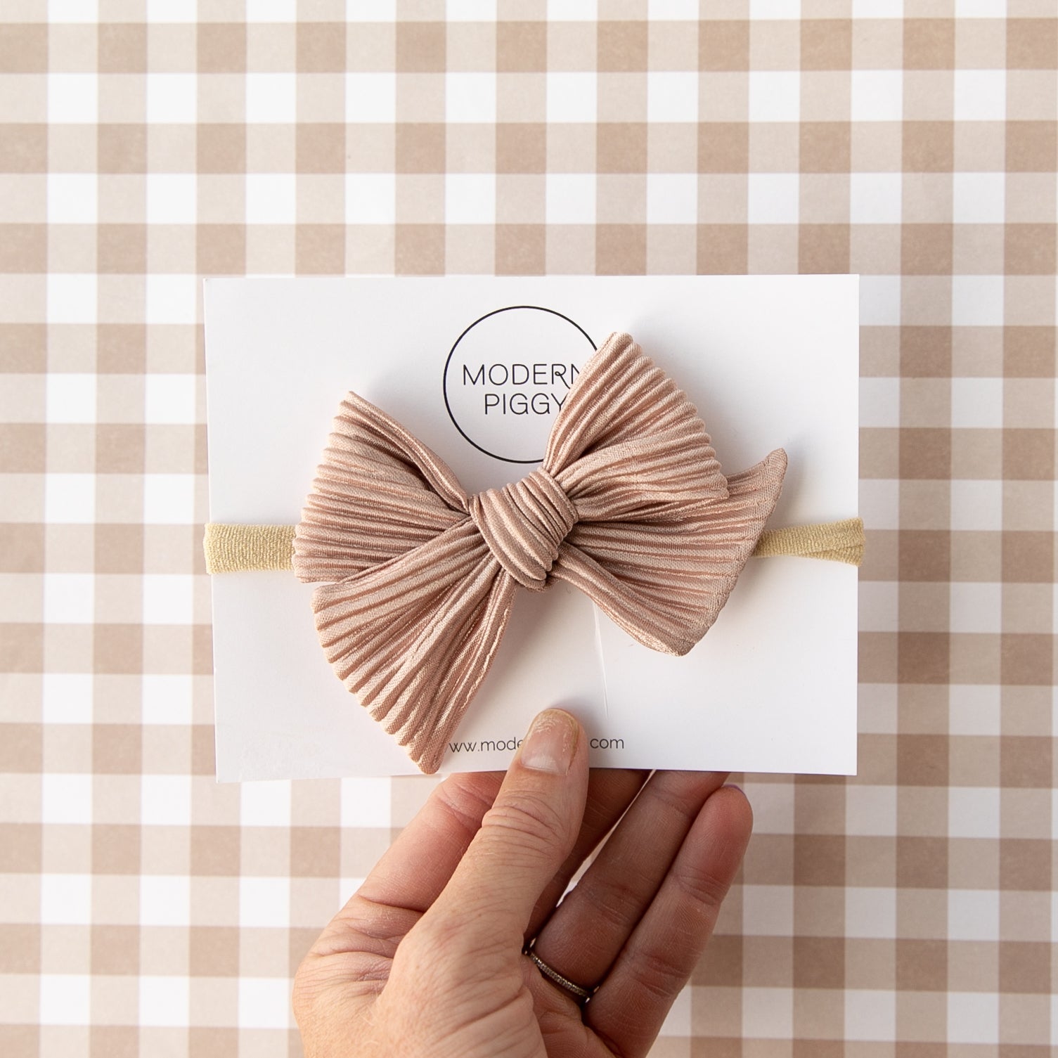 Mauve Plisse | Oversized Hand-tied Bow