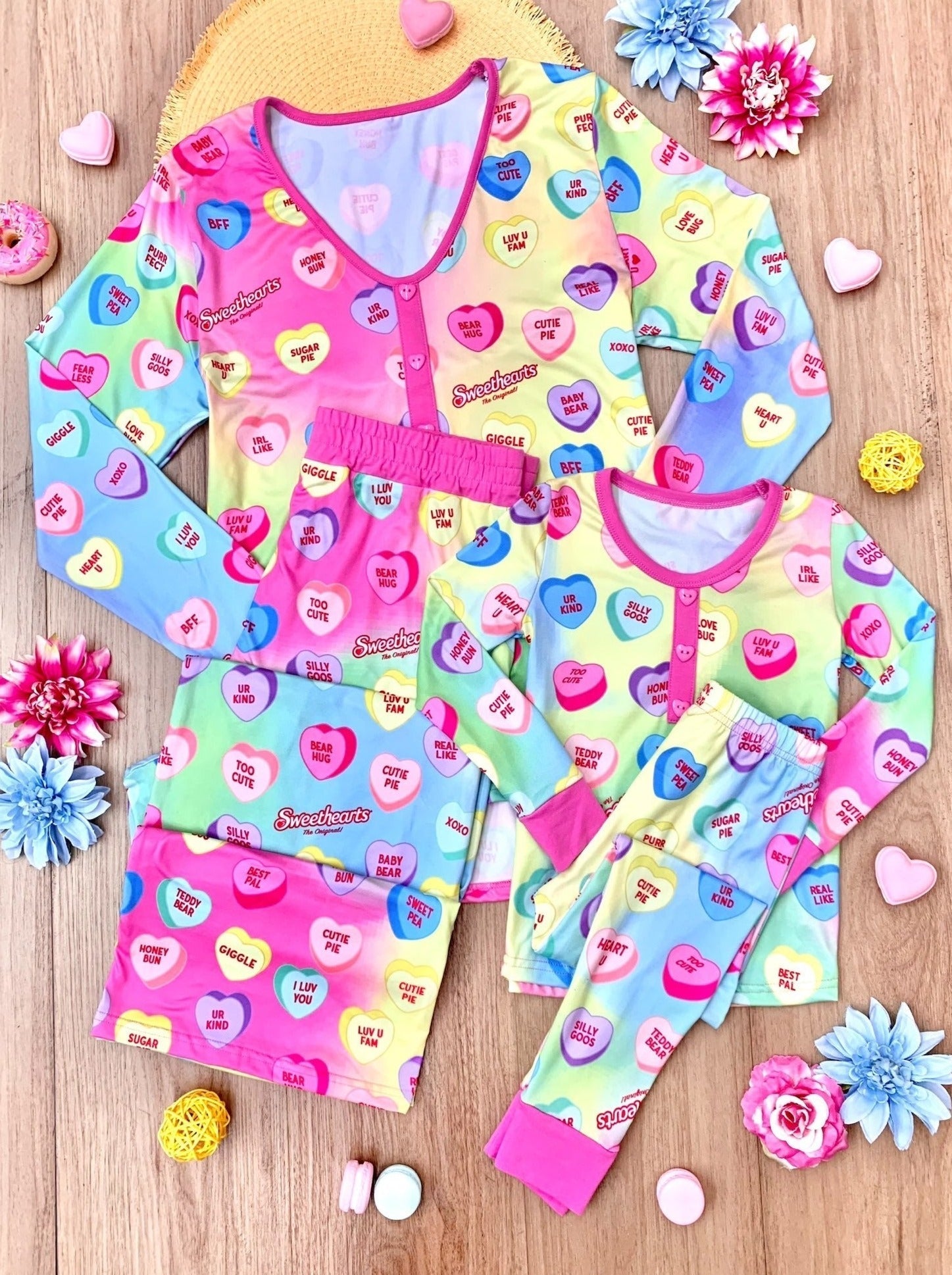 Sweethearts X Mia Belle Mommy And Me You+me Pastel Pajamas