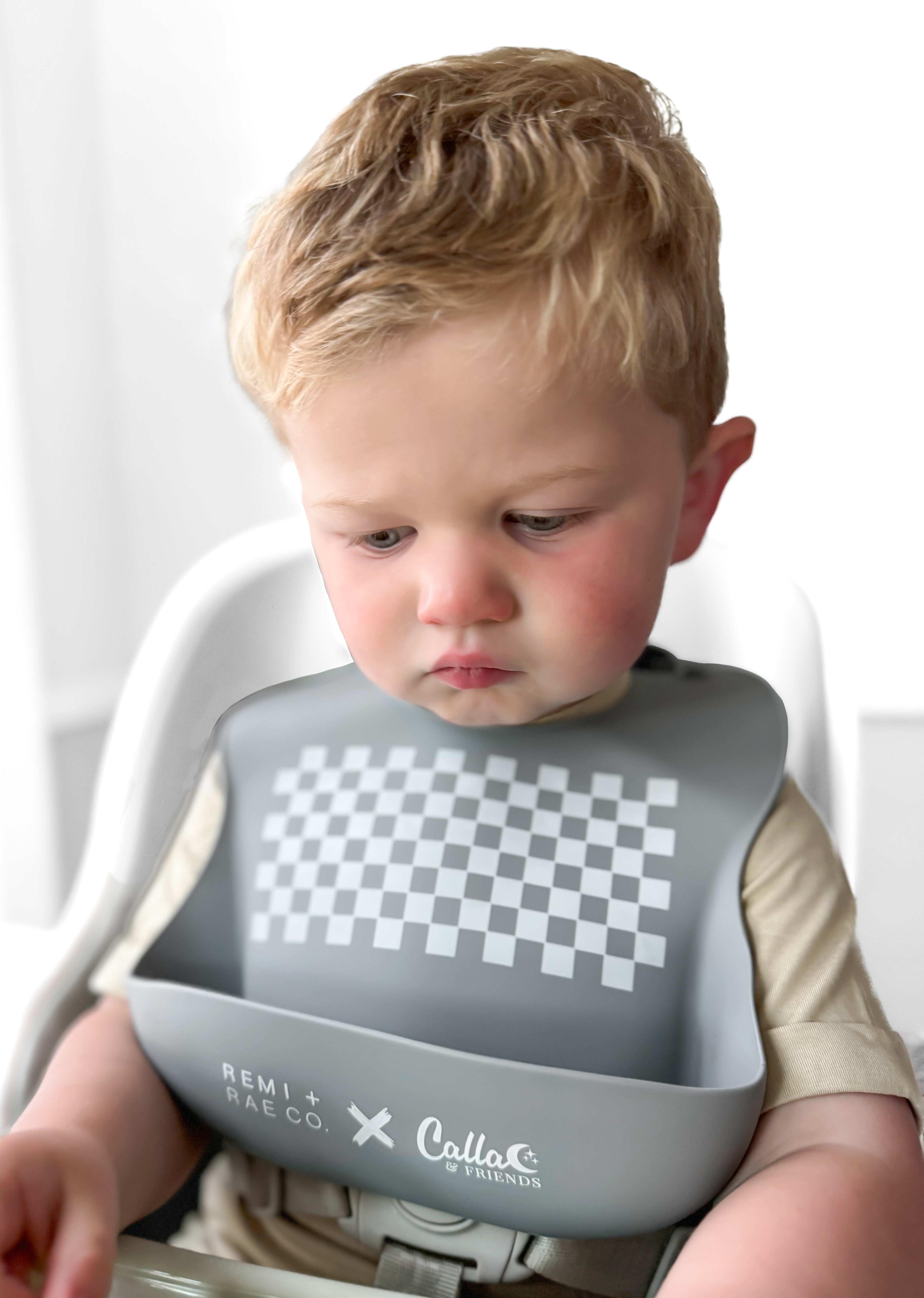 Checked Out Bib - Gray