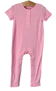 Tea Rose Pink Bamboo One Piece Snap Romper