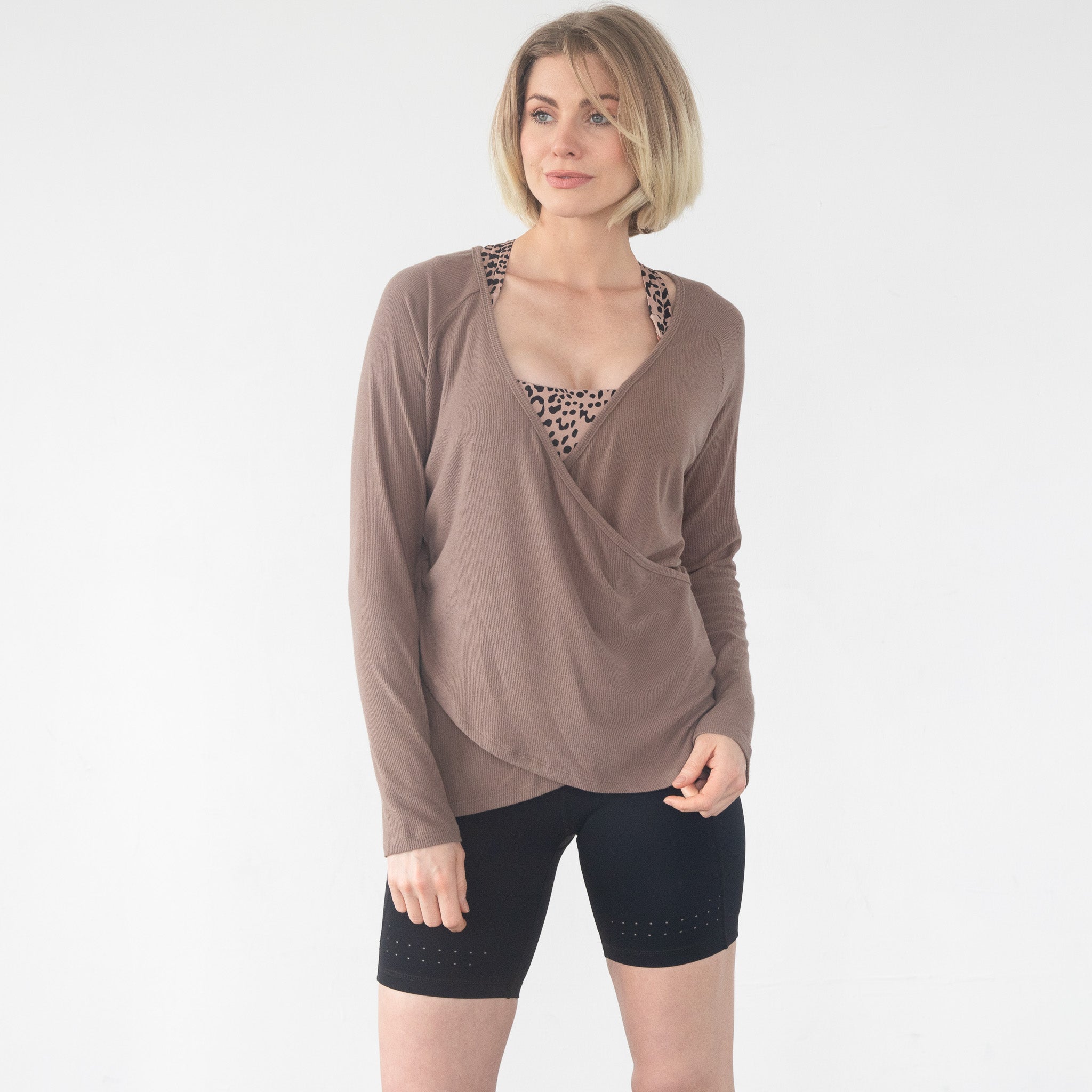 Charlotte Two-way Nursing Wrap Sweater (camel)