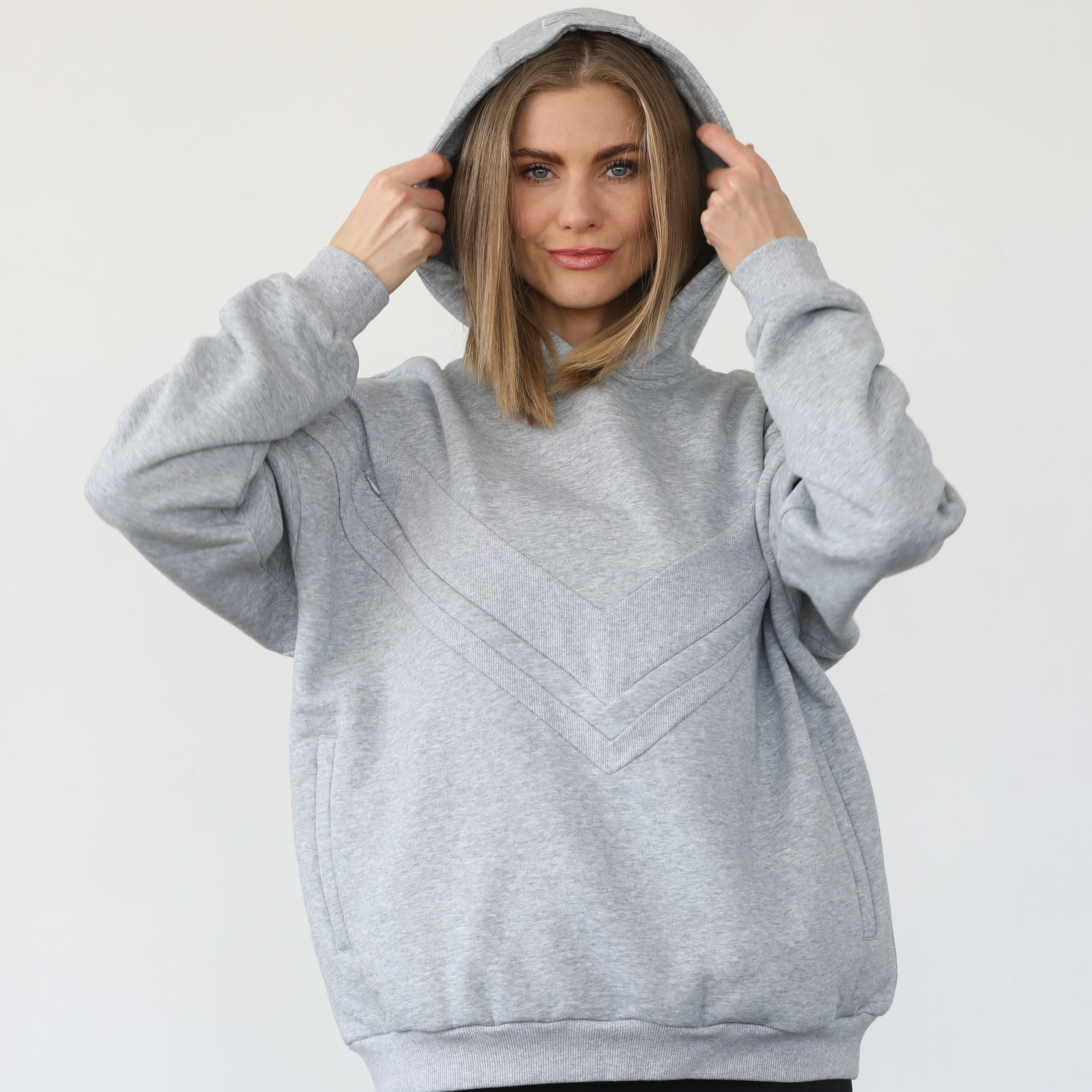 Isabella Ultra Soft Oversized Nursing & Pregnancy Hoodie (heather Grey)