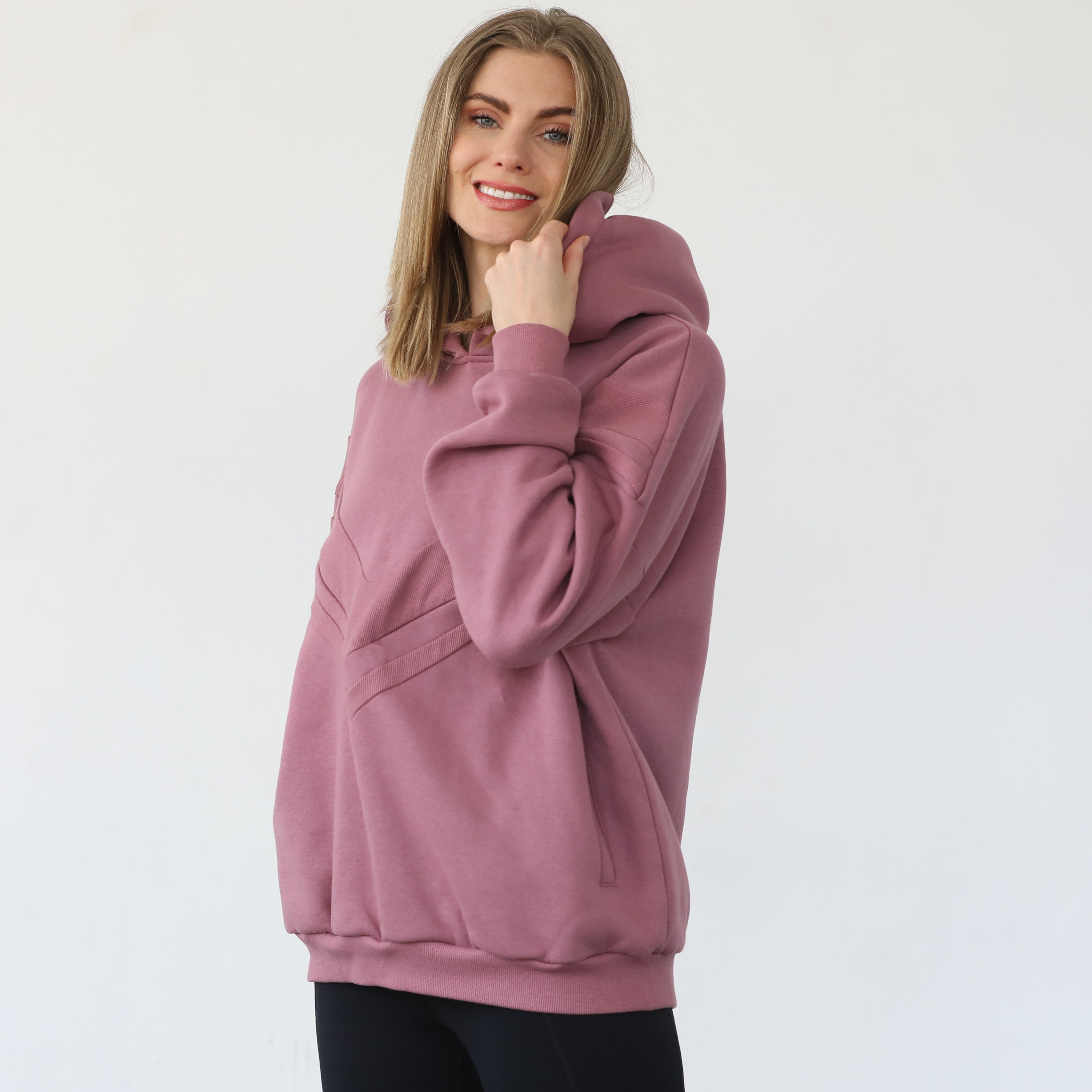 Isabella Ultra Soft Oversized Nursing & Pregnancy Hoodie (mauve Smoke)
