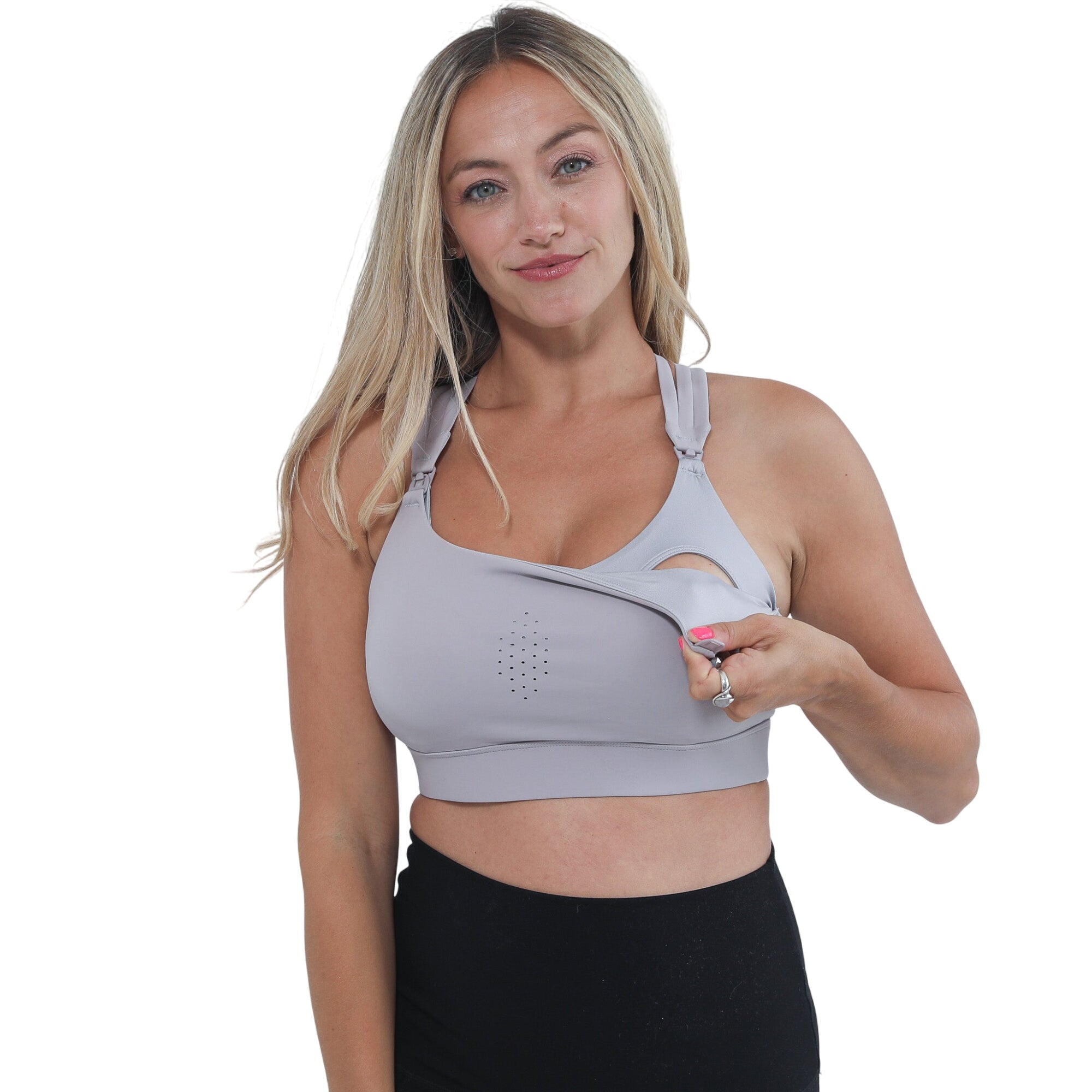 Chloé 3 Running Nursing Sports Bra (satin Grey)