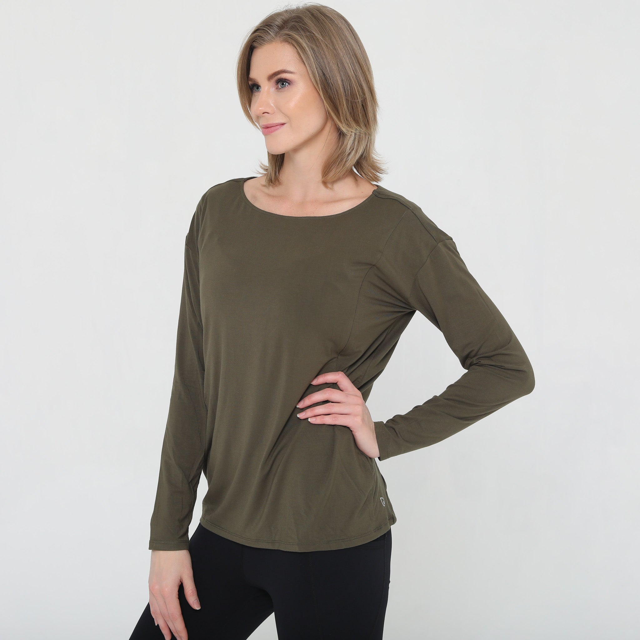 Hazel Open Back Long Sleeve Nursing Top (cactus)