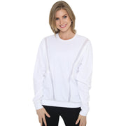 Ivy Mesh Long Sleeve Nursing Top (blanc)