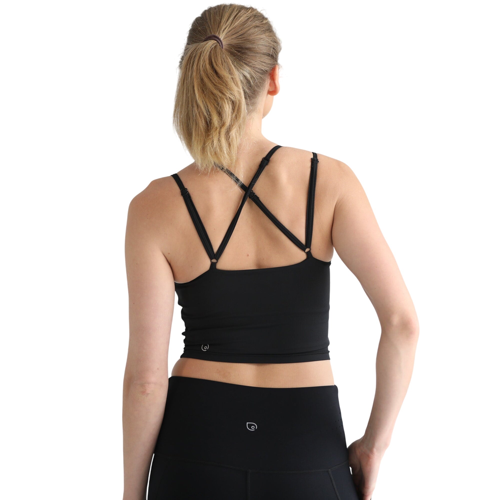 Sienna - Light Support Nursing Crop Tank Bra (ribbed Noir)