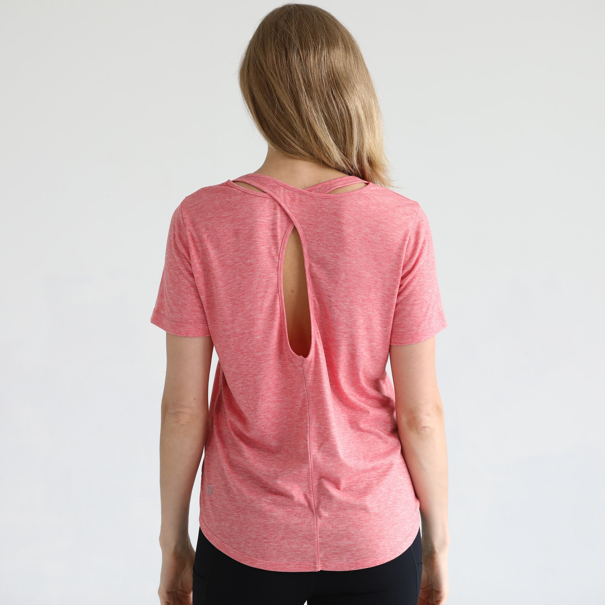 Harper Cross Back Short Sleeve Nursing Tee (sugar Coral)