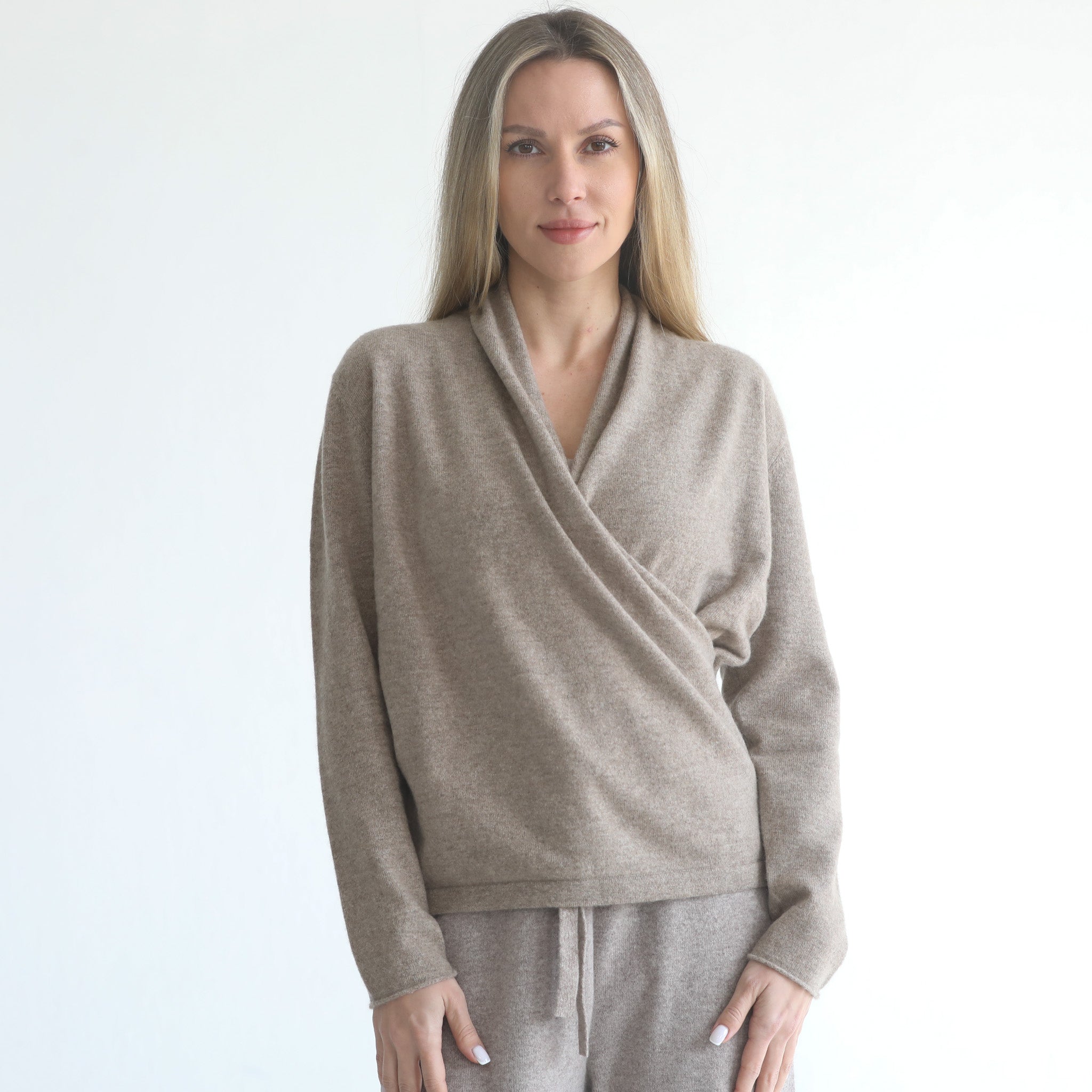 Cashmere Wrap Sweater (camel)