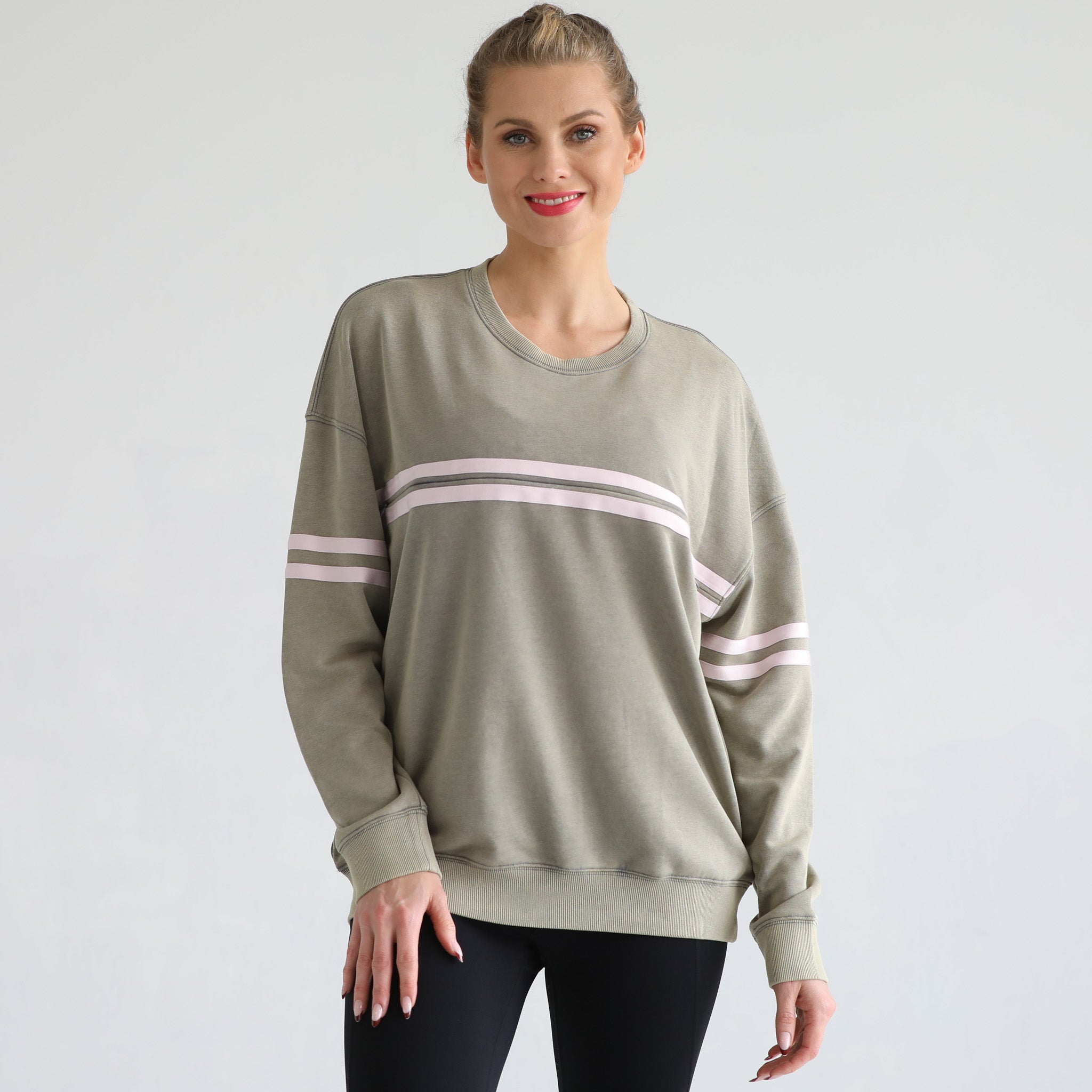 Celine Slouchy Nursing Pullover (olive Grove)