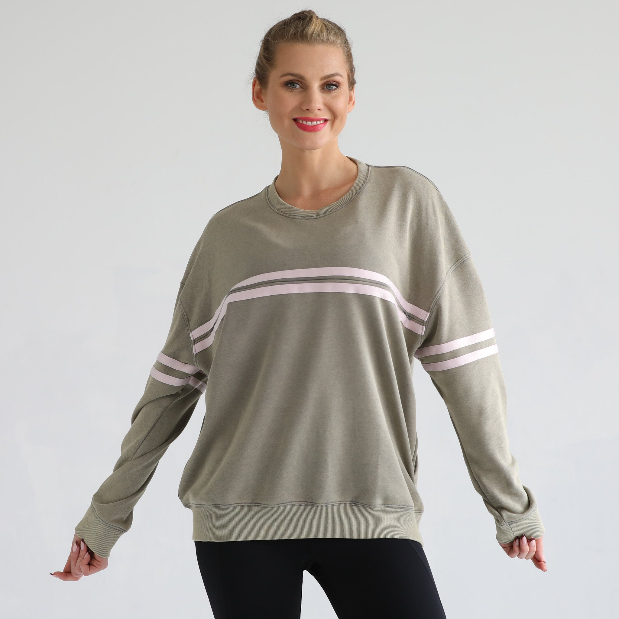 Celine Slouchy Nursing Pullover (olive Grove)