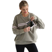 Celine Slouchy Nursing Pullover (olive Grove)