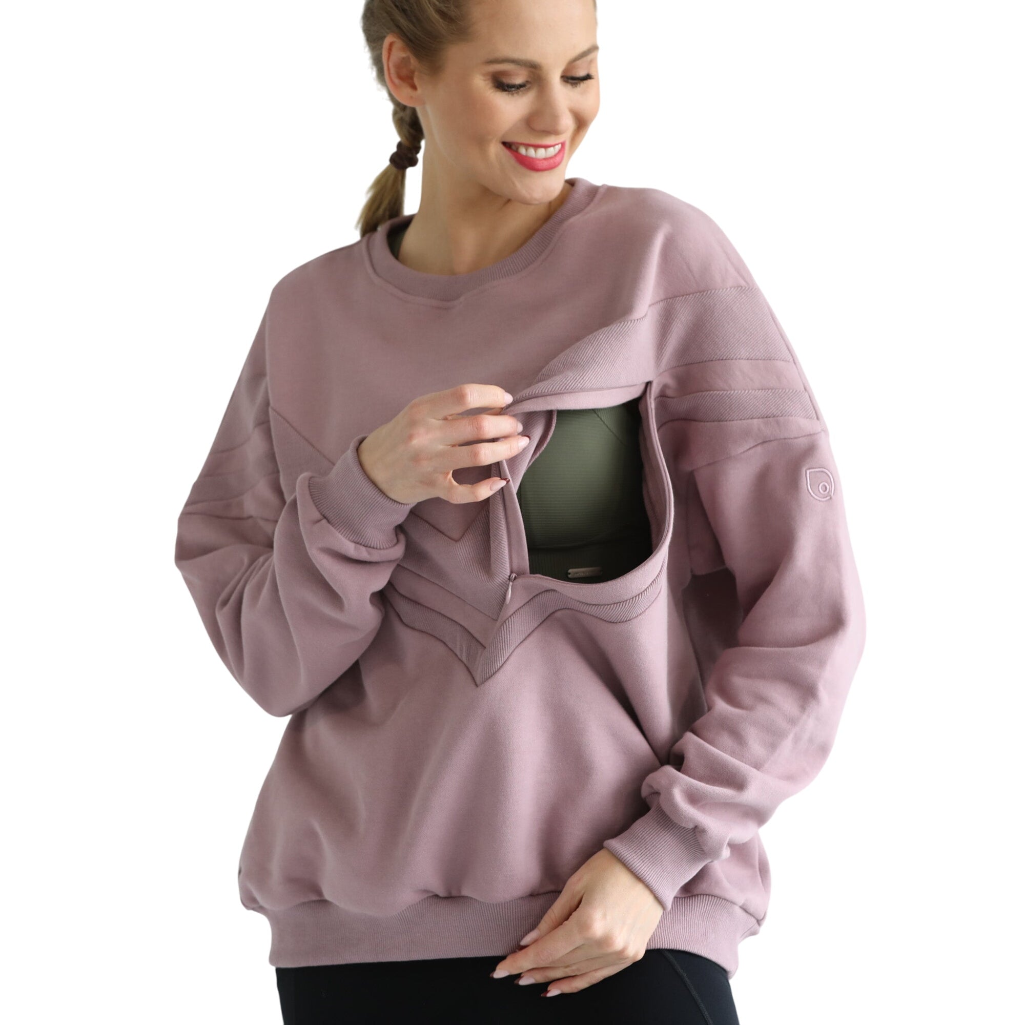 Isabella Oversized Nursing & Pregnancy Sweatshirt (lavender Smoke)