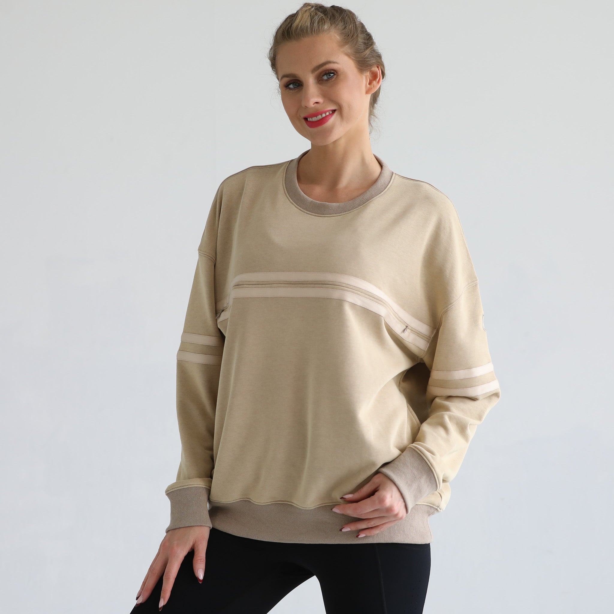 Celine Slouchy Nursing Pullover (sandy Dunes)