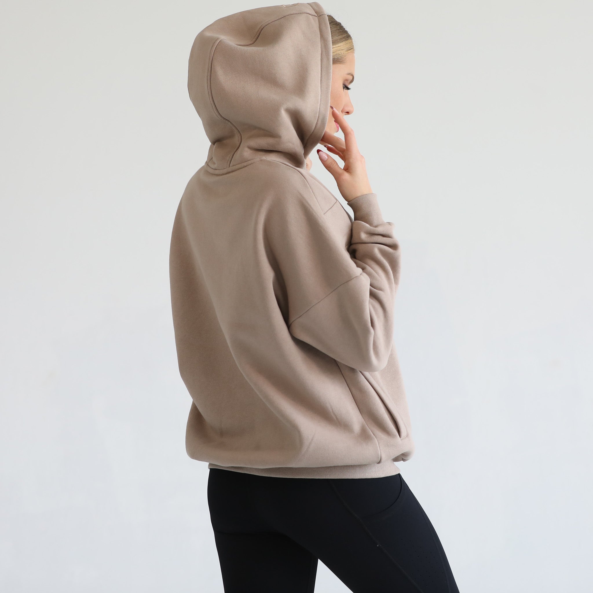 Isabella Ultra Soft Oversized Nursing & Pregnancy Hoodie (taupe)