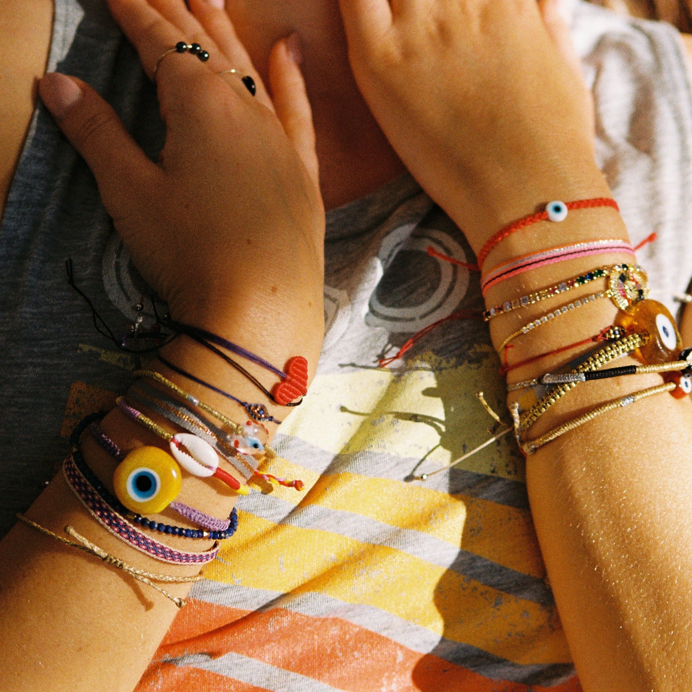 Yellow Ceramic Evil Eye Bracelet