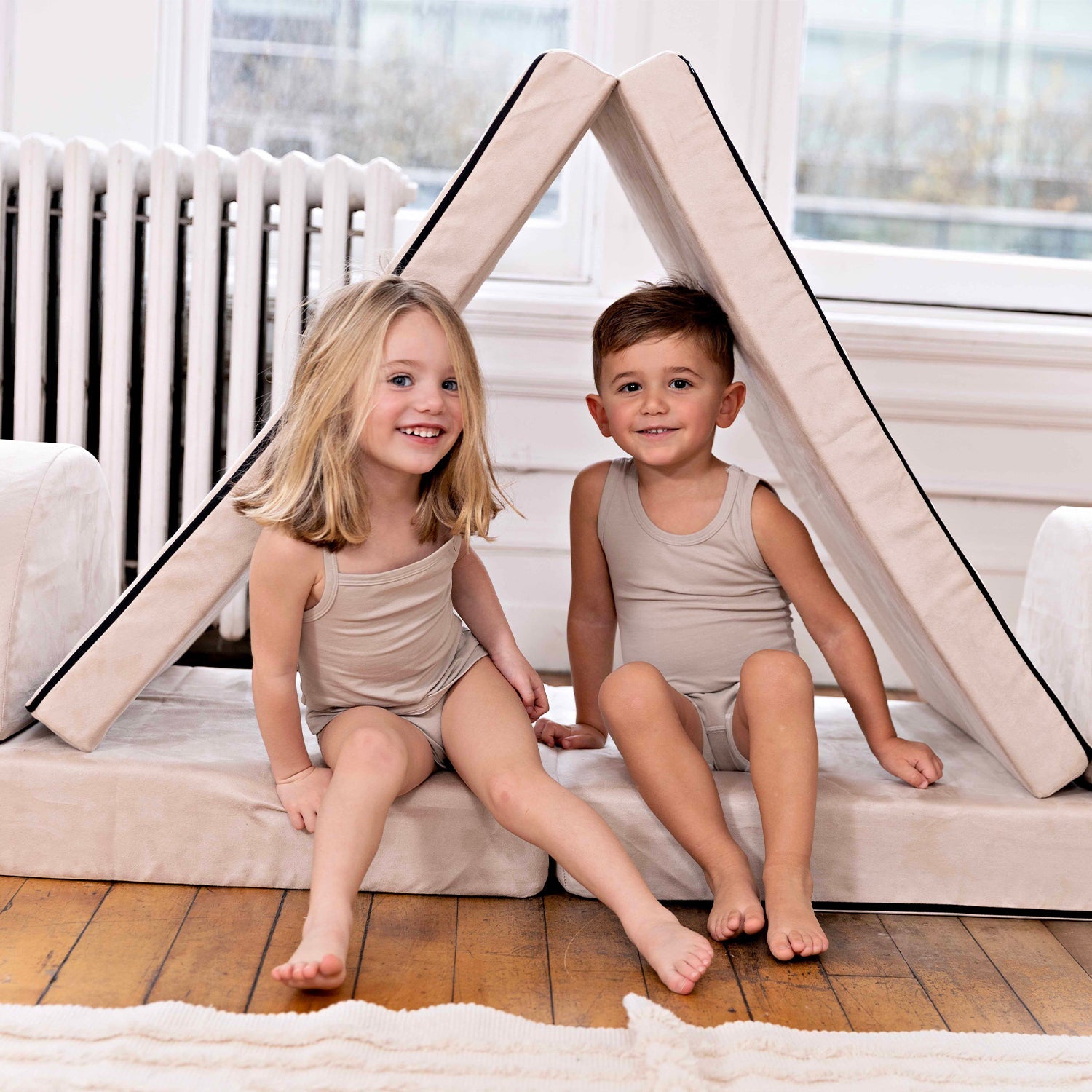 Bamboo Cotton Mauve + White  (2 Sets)