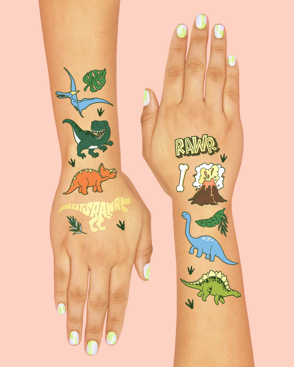 Dino-mite Tats - 38 Foil Temporary Tattoos