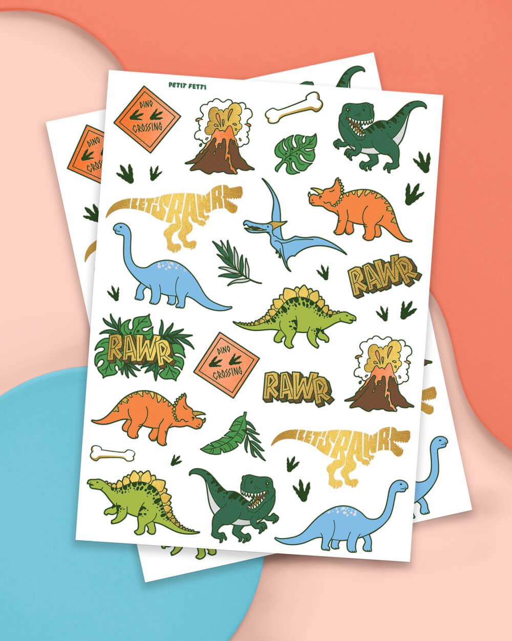 Dino-mite Tats - 38 Foil Temporary Tattoos